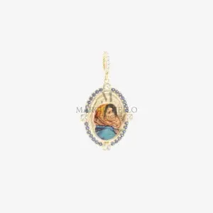 Madonnine smaltate zirconi blu