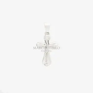 Croce maistrello punte tonde oro bianco
