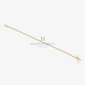 Tennis morbido base oro giallo pietre bianche