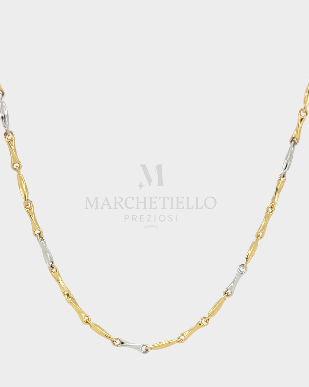 Collana tubolare bicolore 50 cm