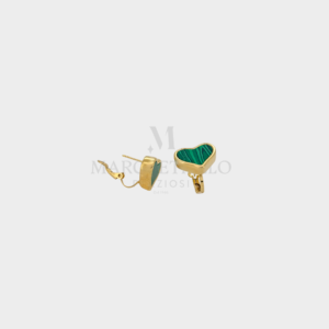 Orecchini cuori con malachite elettroformati