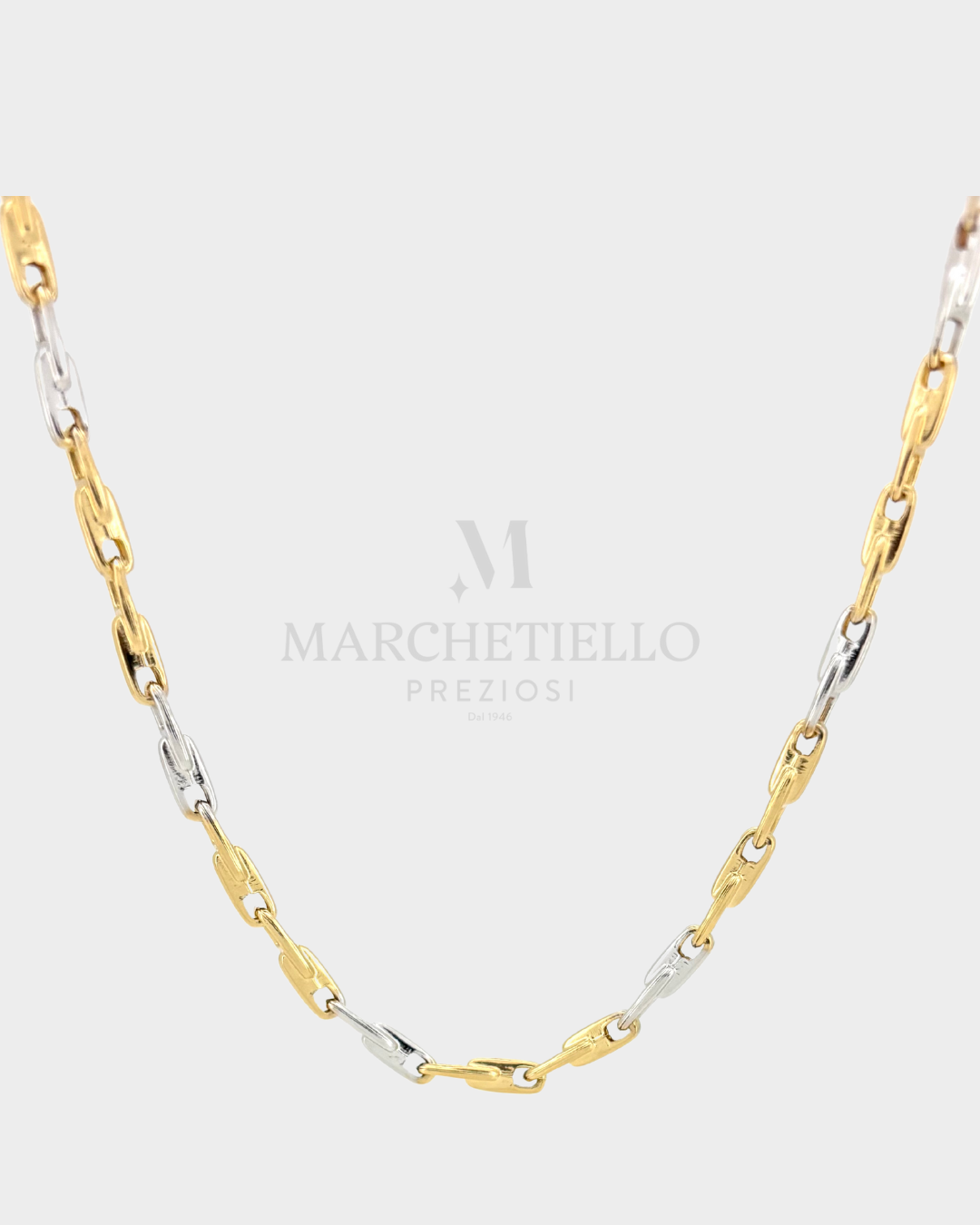 Collana maglie catena bicolore