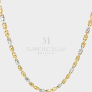 Collana bicolore con maglie geometriche
