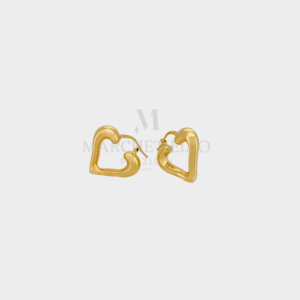 Orecchini cerchi forma cuore elettroformato