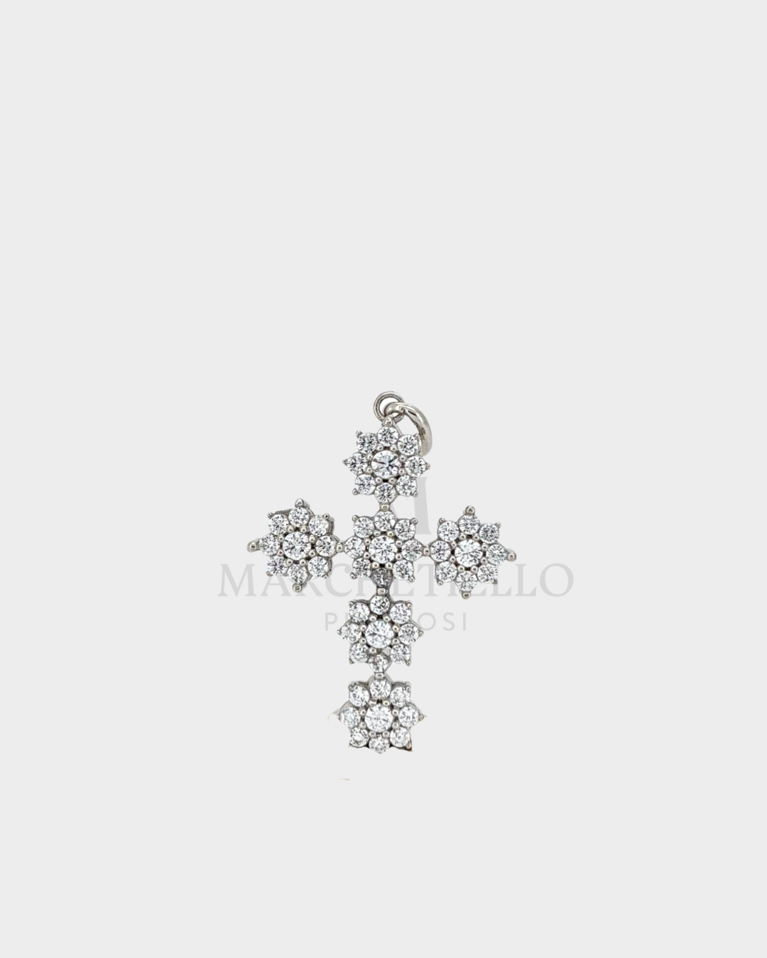 Croce con fiorellini zirconati