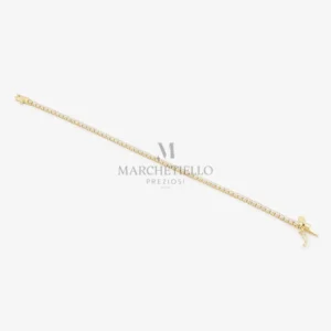 Tennis morbido base oro giallo pietre bianche