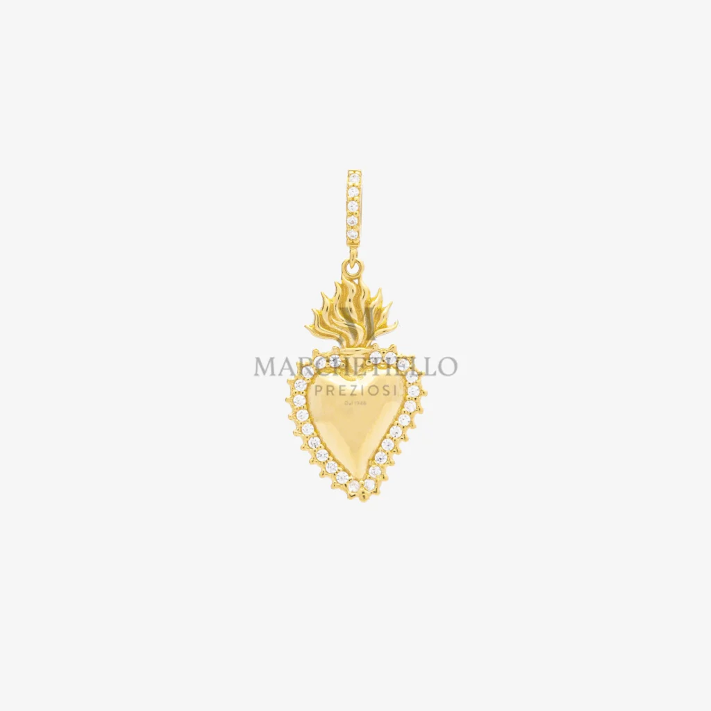 Cuore sacro solo contorno zirconato