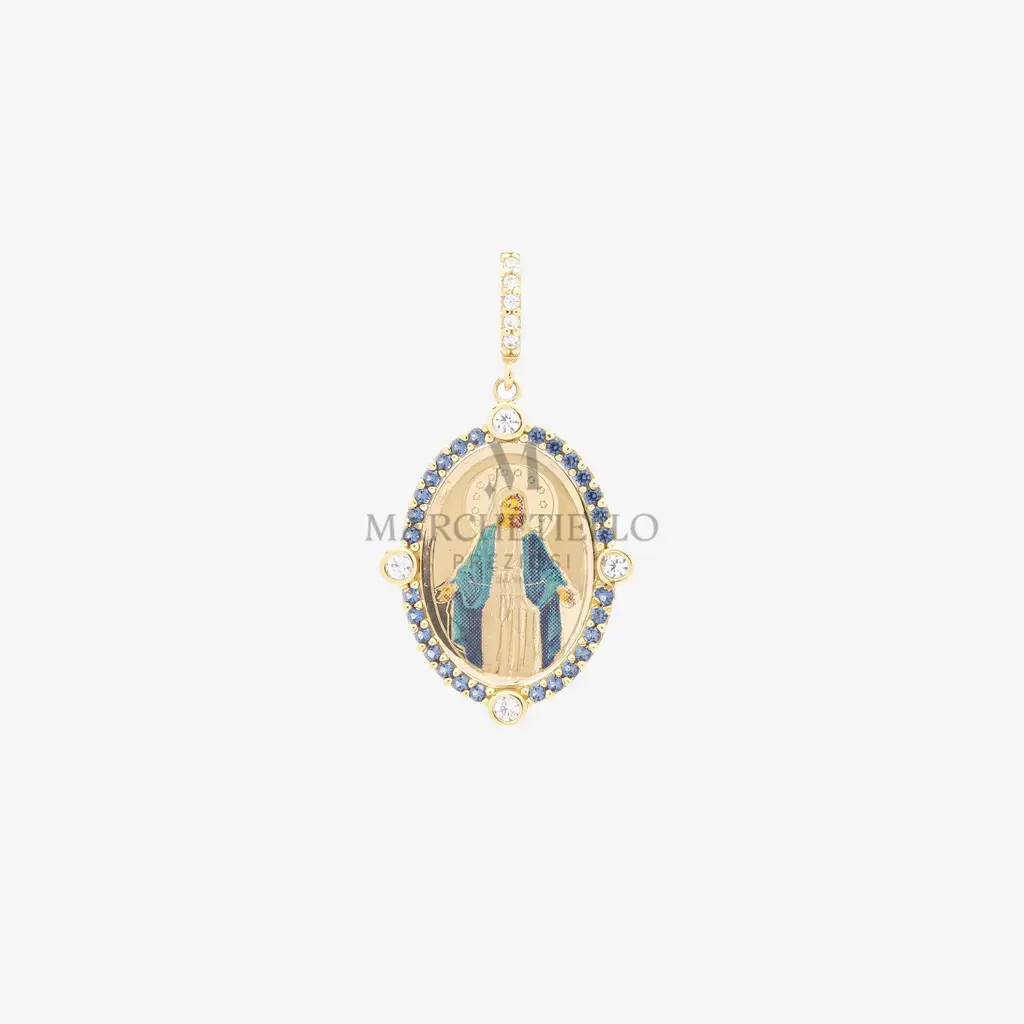 Madonnine smaltate zirconi blu